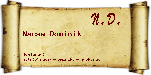 Nacsa Dominik névjegykártya